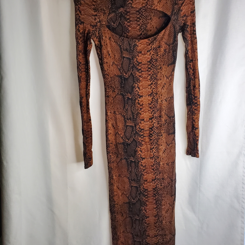 Bar III Brown Reptile Print Dress